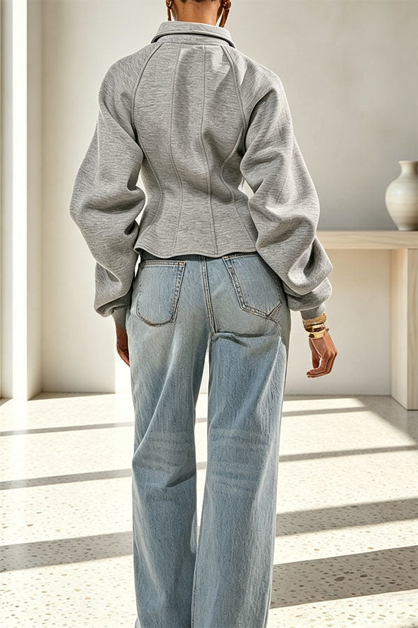 Mette | Corset-Stijl Zip-Up Sweater