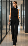 Mare | Mouwloze Jumpsuit met Wijde Pijpen