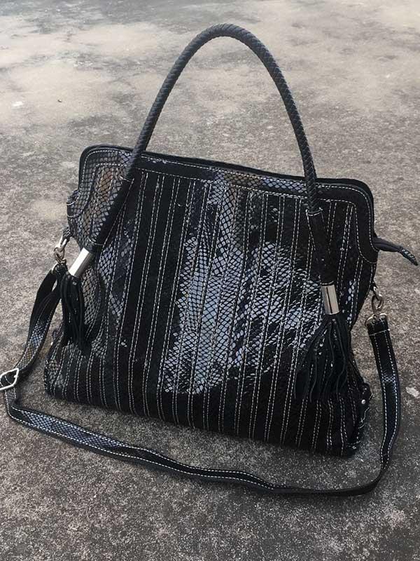 Amandine | Gesplitste Schoudertas van Leer met Sling