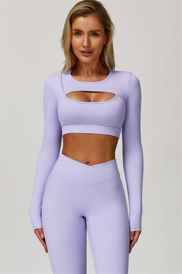 Lies | Tweedelige sportset met longsleeve cut-out top