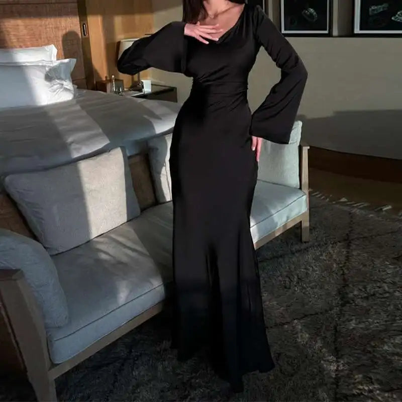 Francesca | Satijnen maxi jurk