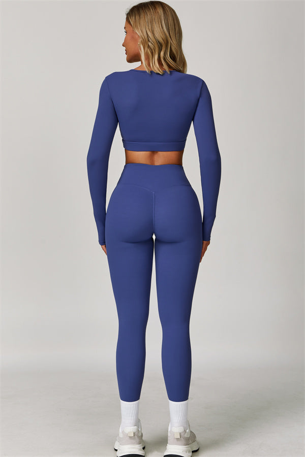 Lies | Tweedelige sportset met longsleeve cut-out top
