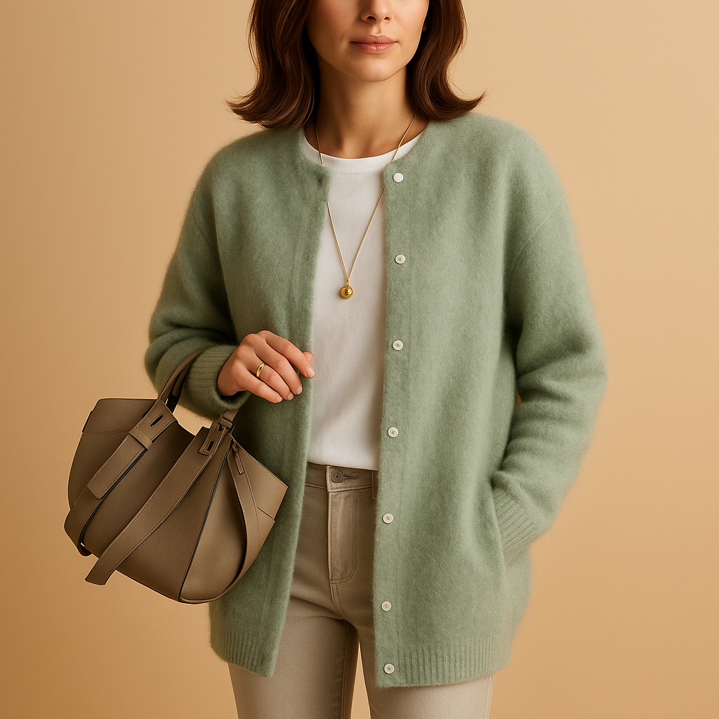 Lena | Lange Cardigan met Knoopsluiting