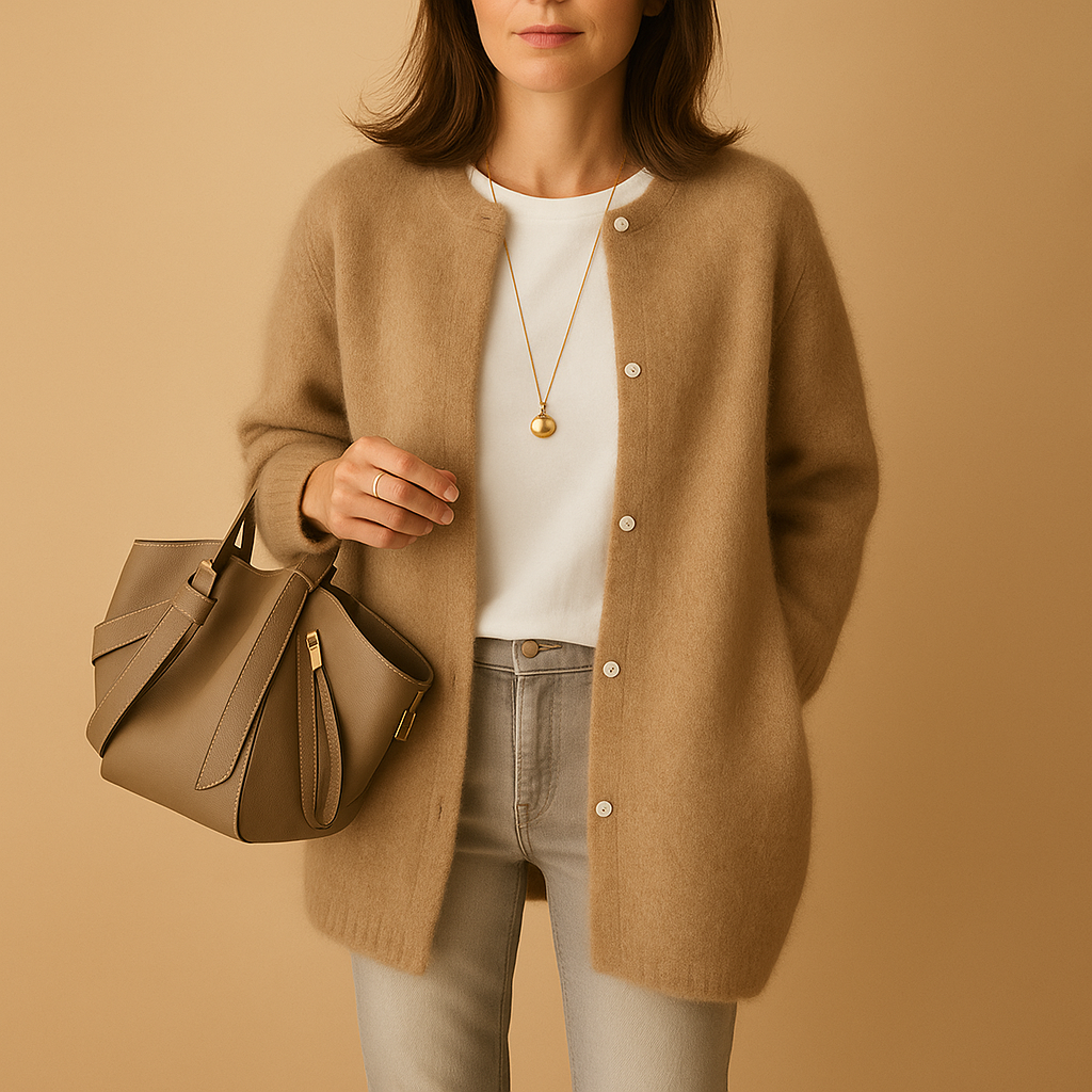 Lena | Lange Cardigan met Knoopsluiting