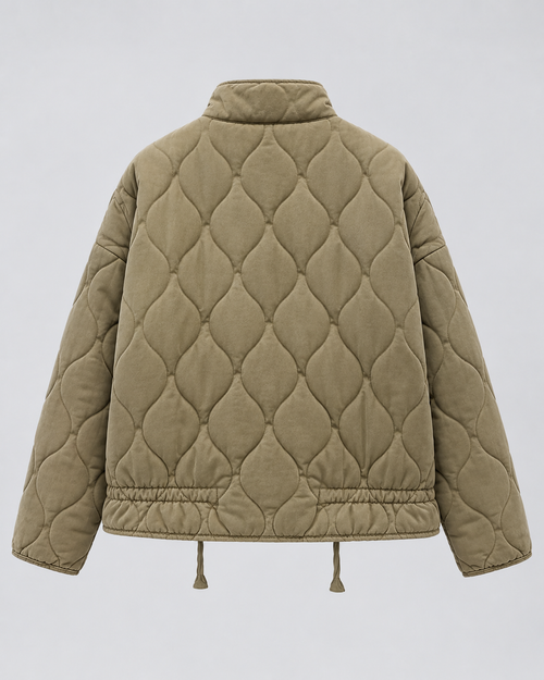 Adine | Oversized Gequiltede Jas met Rits en Zakken