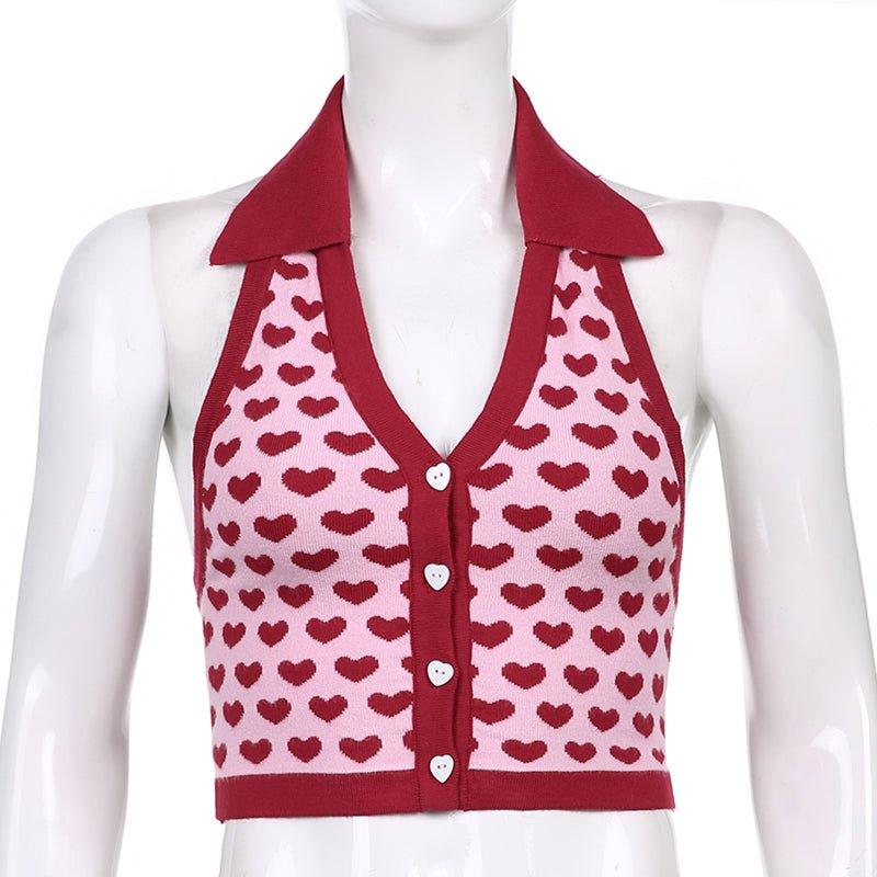 Coeur | Hartjesprint gebreide top