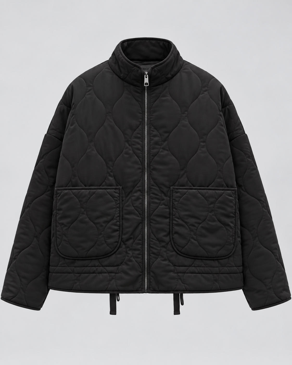 Adine | Oversized Gequiltede Jas met Rits en Zakken