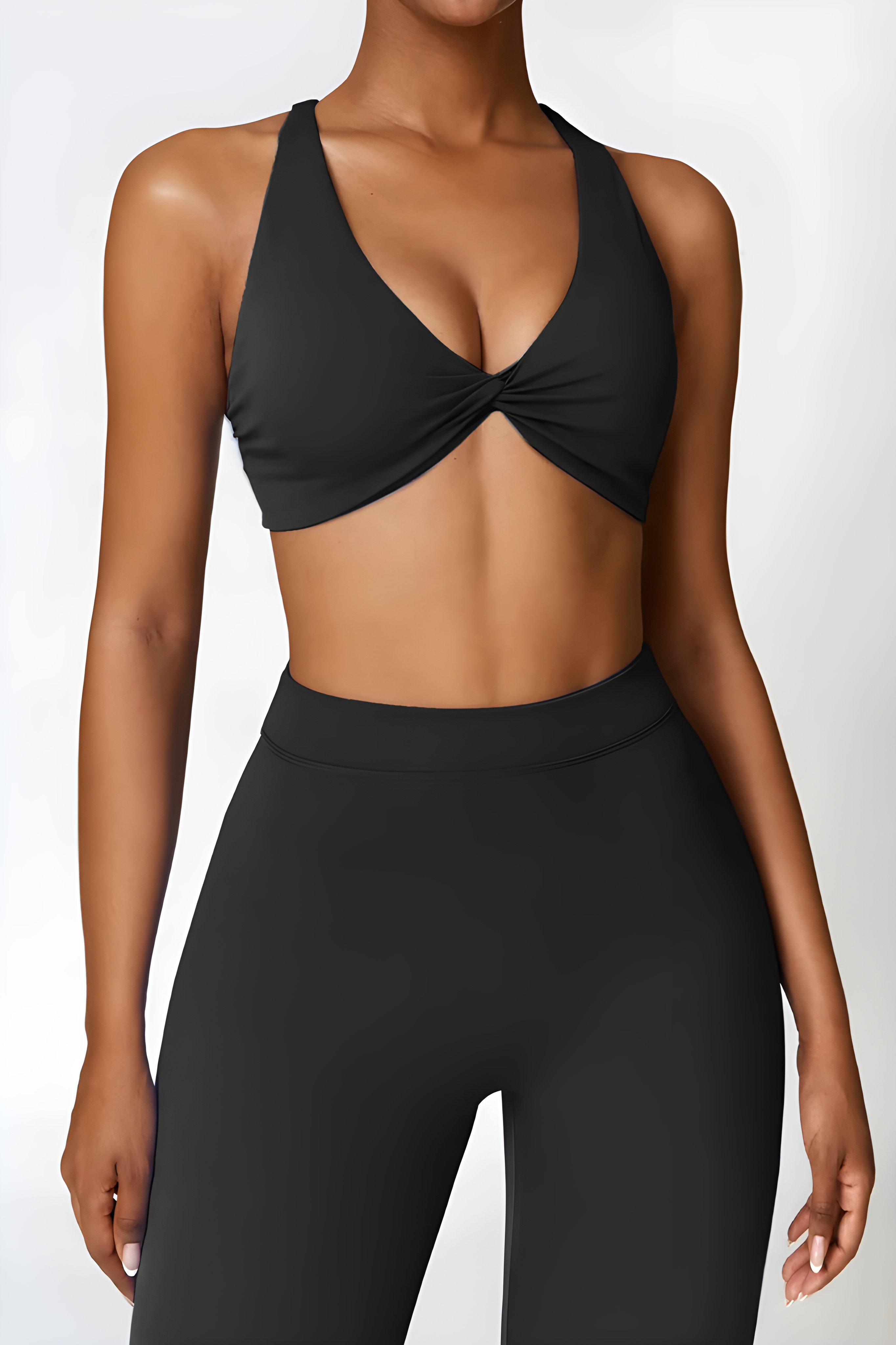 Eline | Flare legging en twist crop topset