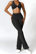 Eline | Flare legging en twist crop topset