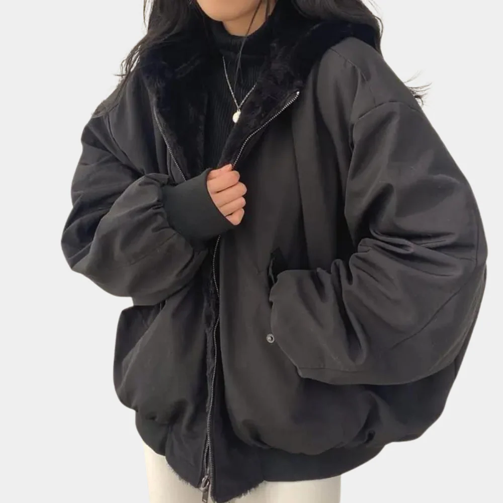 Sanne | Fleece Gevoerde Winterjas met Capuchon