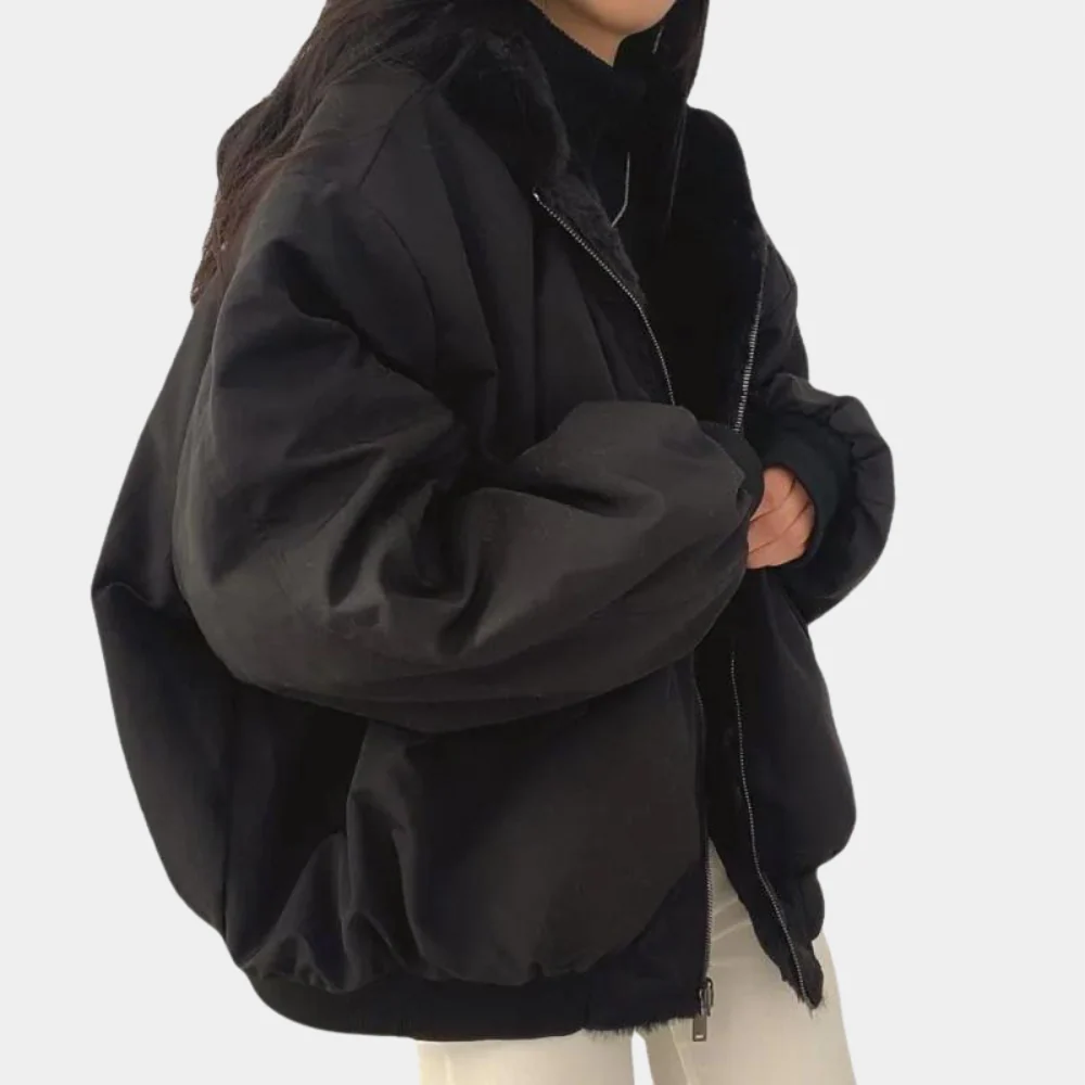 Sanne | Fleece Gevoerde Winterjas met Capuchon