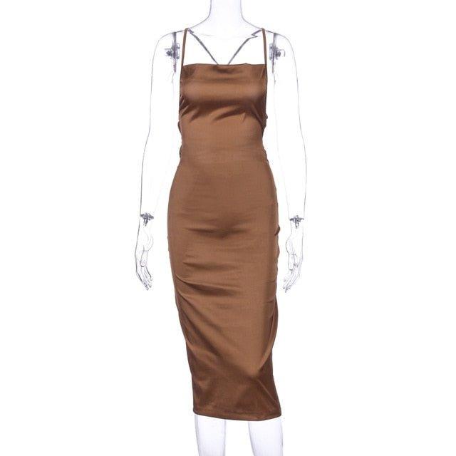 Matilda | Satijnen lace-up jurk