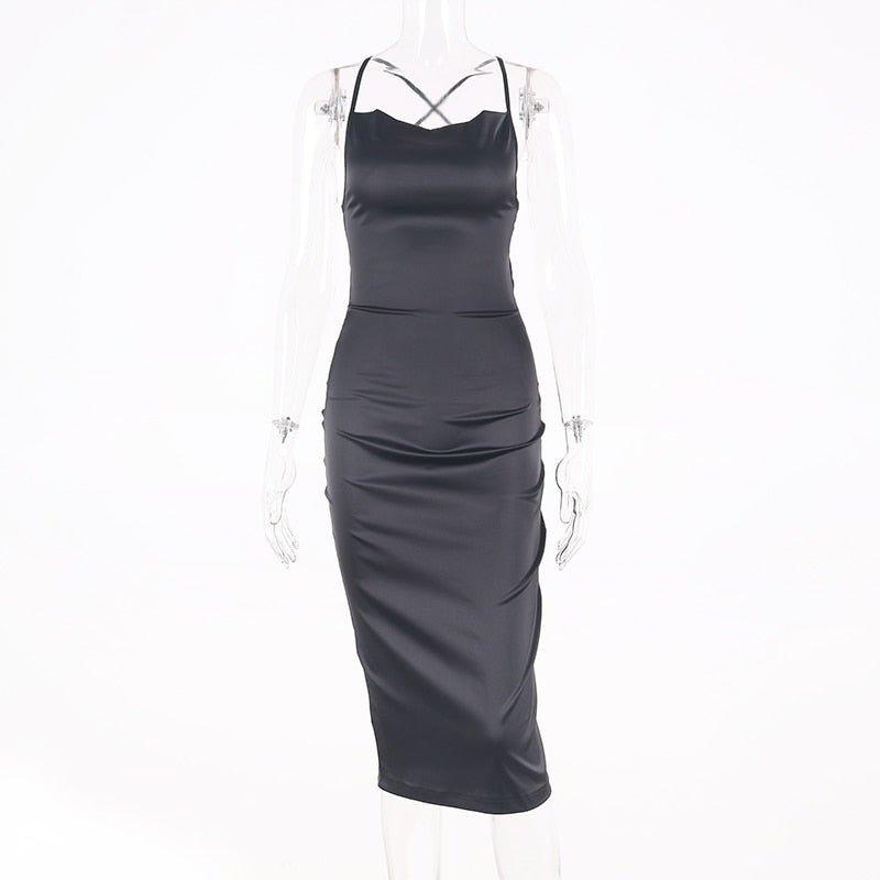 Matilda | Satijnen lace-up jurk