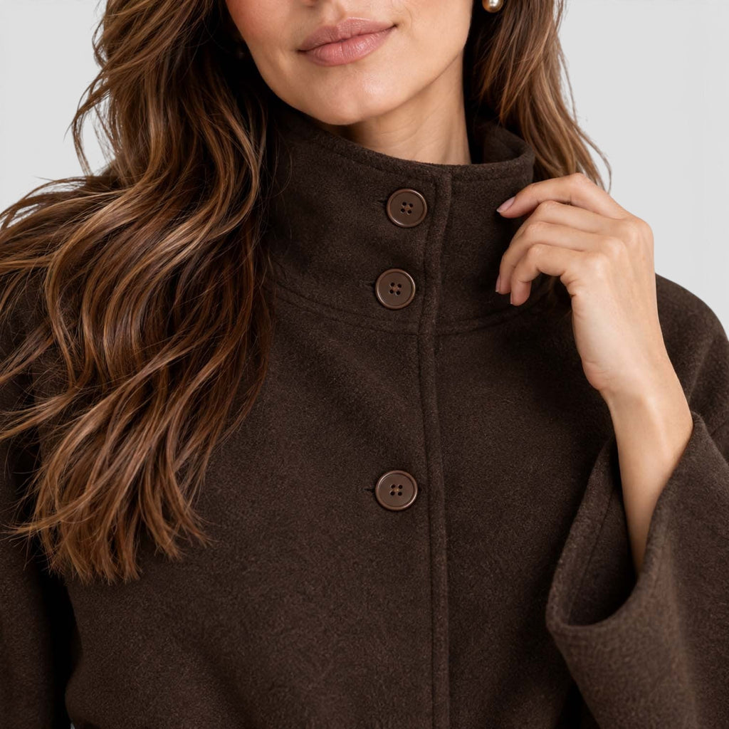Rosalinde | Cape Jacket met Ceintuur en Staande Kraag