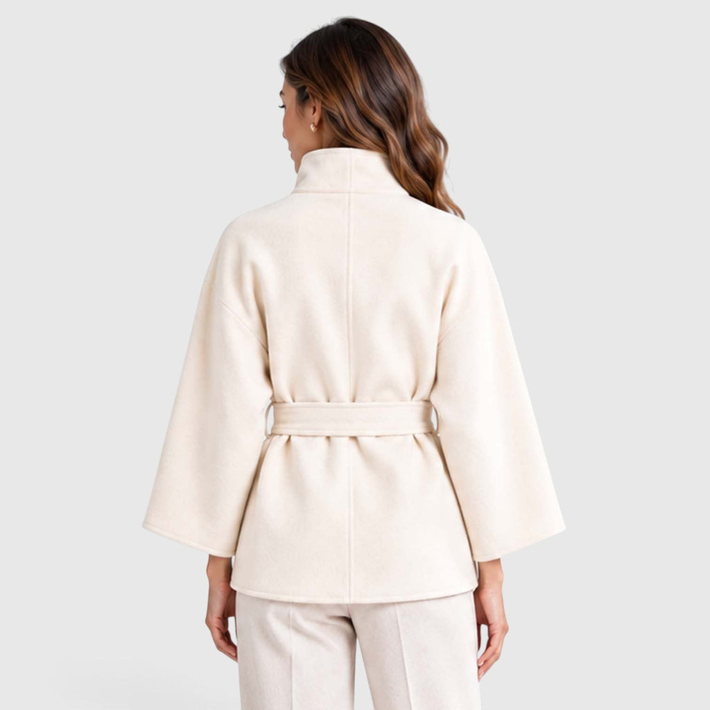 Rosalinde | Cape Jacket met Ceintuur en Staande Kraag