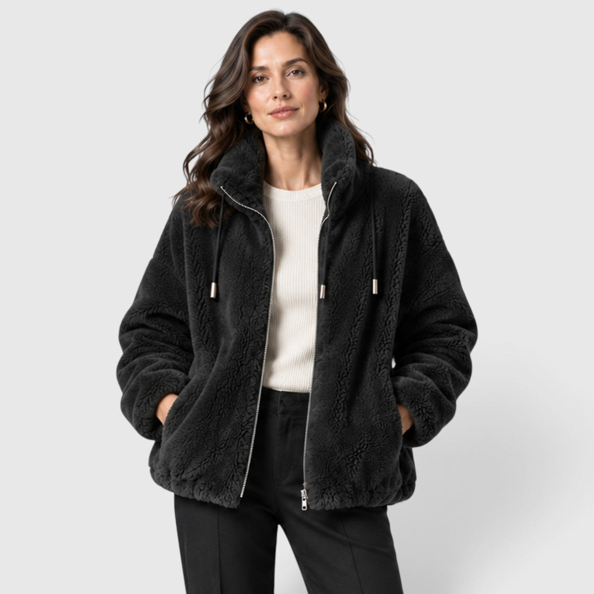 Ninthe | Fleece Jas met Warme Staande Kraag en Volledige Rits