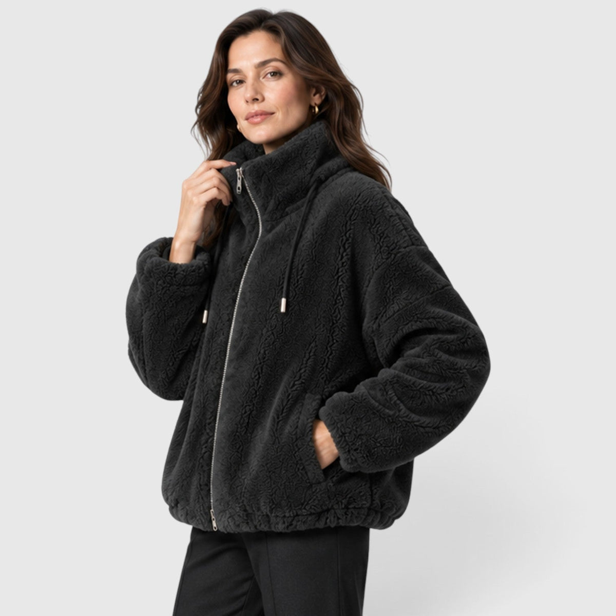 Ninthe | Fleece Jas met Warme Staande Kraag en Volledige Rits