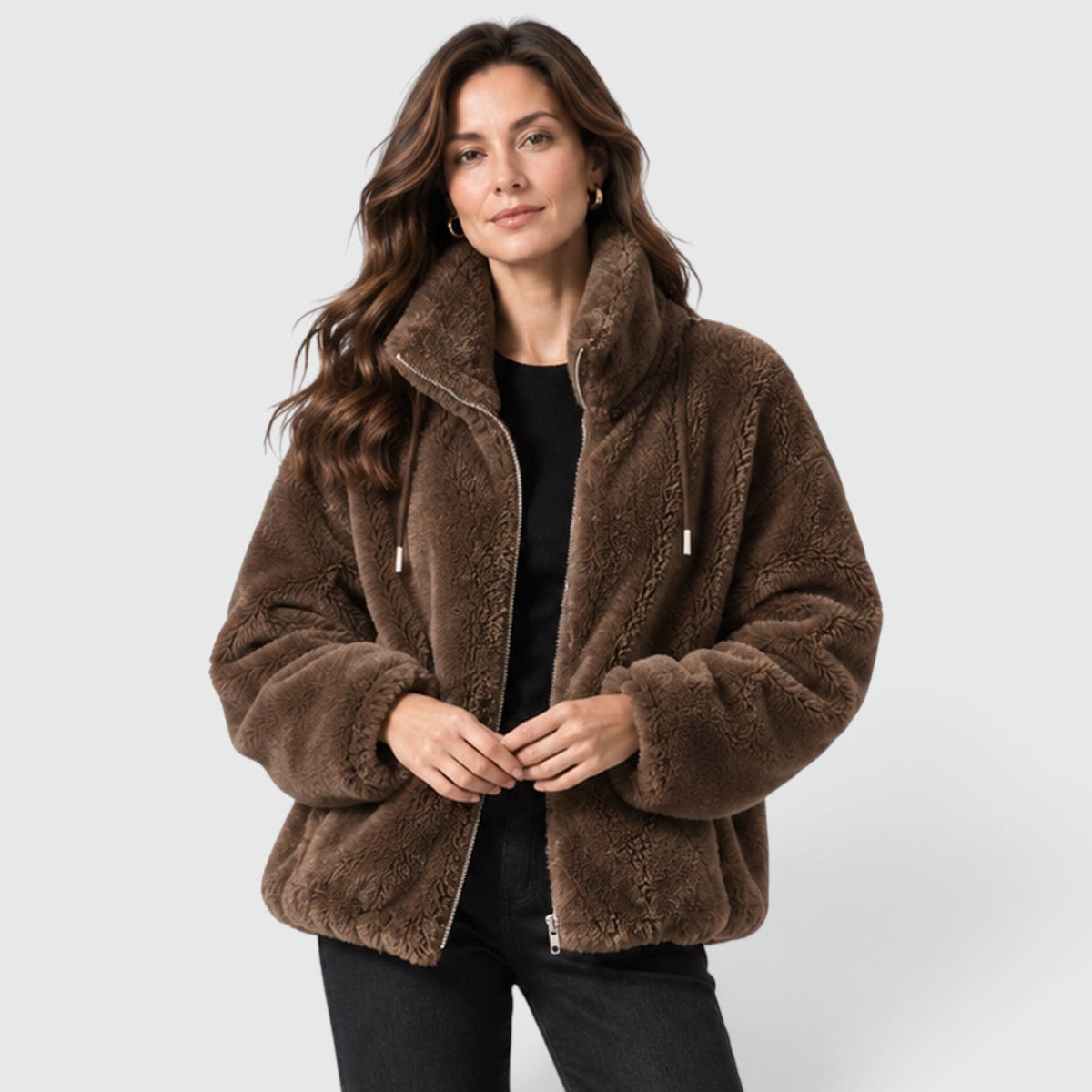 Ninthe | Fleece Jas met Warme Staande Kraag en Volledige Rits
