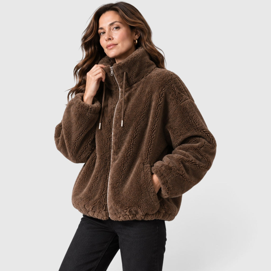 Ninthe | Fleece Jas met Warme Staande Kraag en Volledige Rits