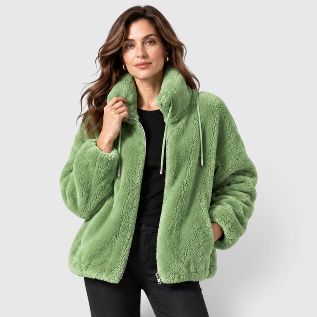 Ninthe | Fleece Jas met Warme Staande Kraag en Volledige Rits