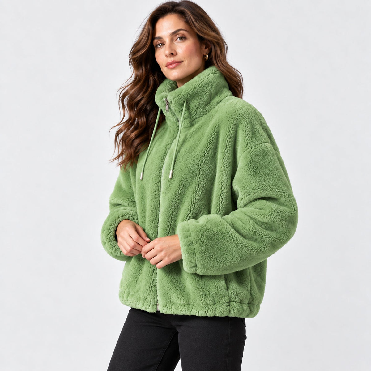 Ninthe | Fleece Jas met Warme Staande Kraag en Volledige Rits