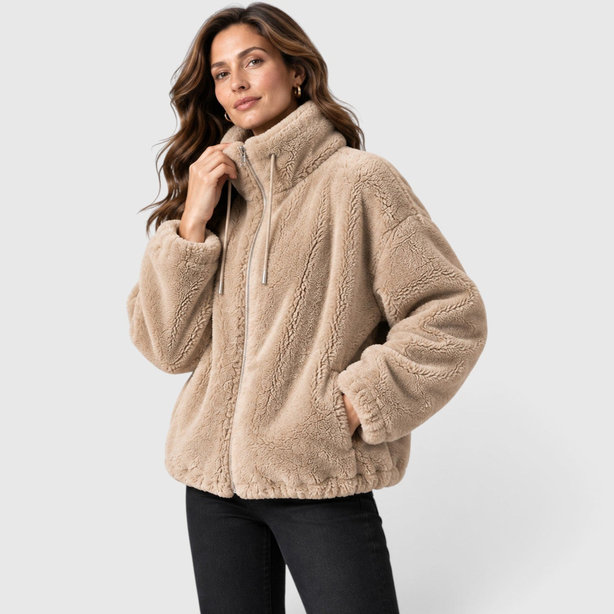 Ninthe | Fleece Jas met Warme Staande Kraag en Volledige Rits