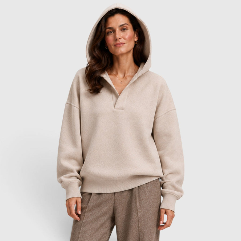 Fenna | Oversized Open Hals Pullover Hoodie