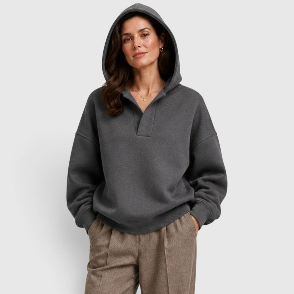 Fenna | Oversized Open Hals Pullover Hoodie