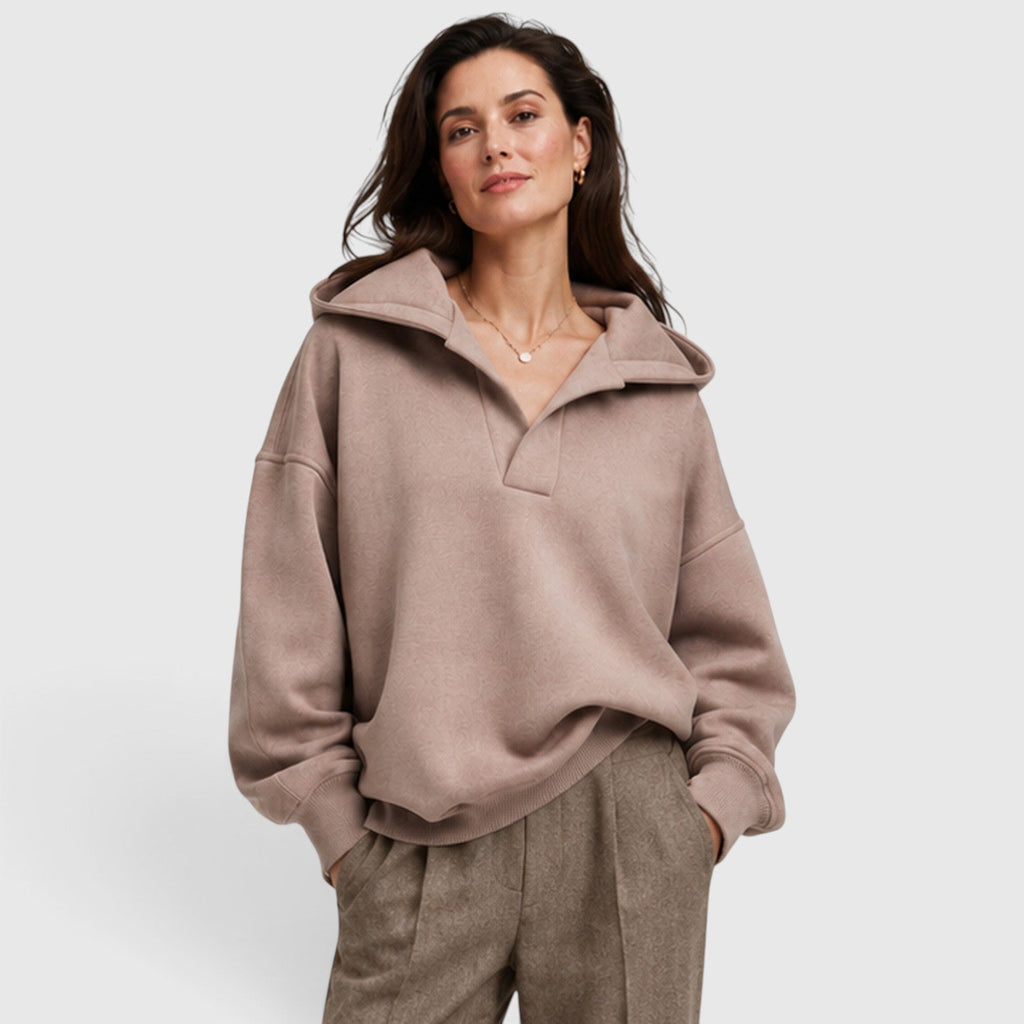 Fenna | Oversized Open Hals Pullover Hoodie