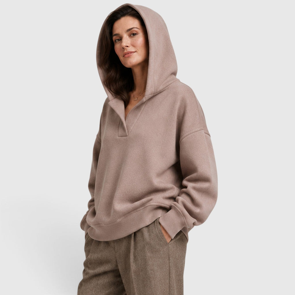 Fenna | Oversized Open Hals Pullover Hoodie
