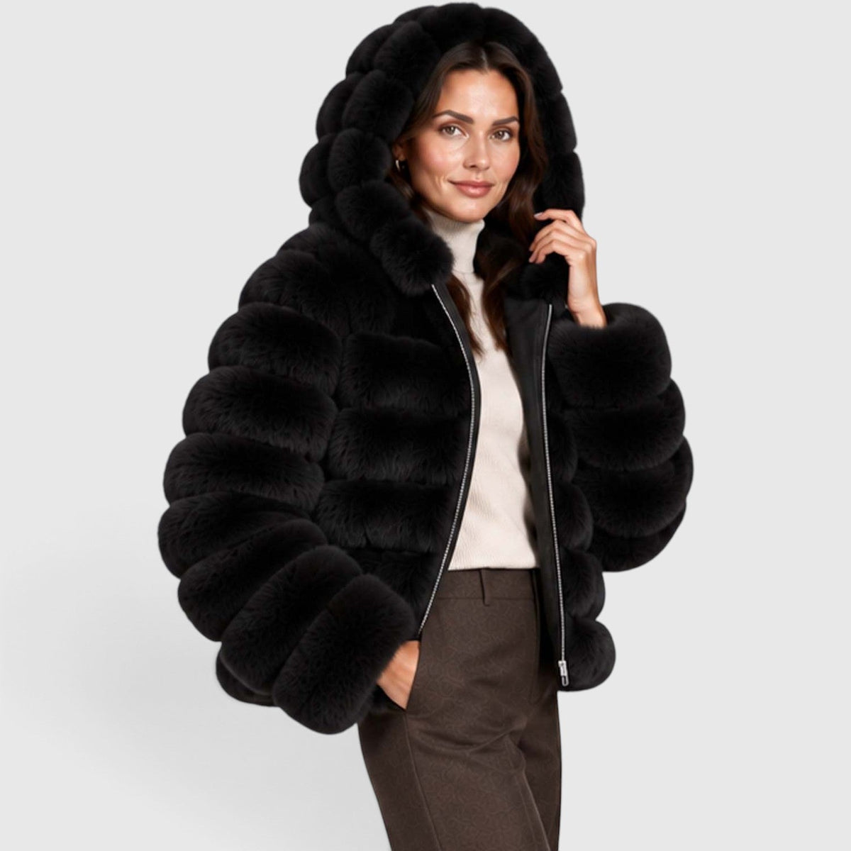 Sanne | Pluche Gevoerde Winterjas