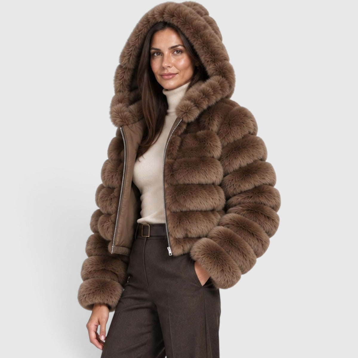 Sanne | Pluche Gevoerde Winterjas