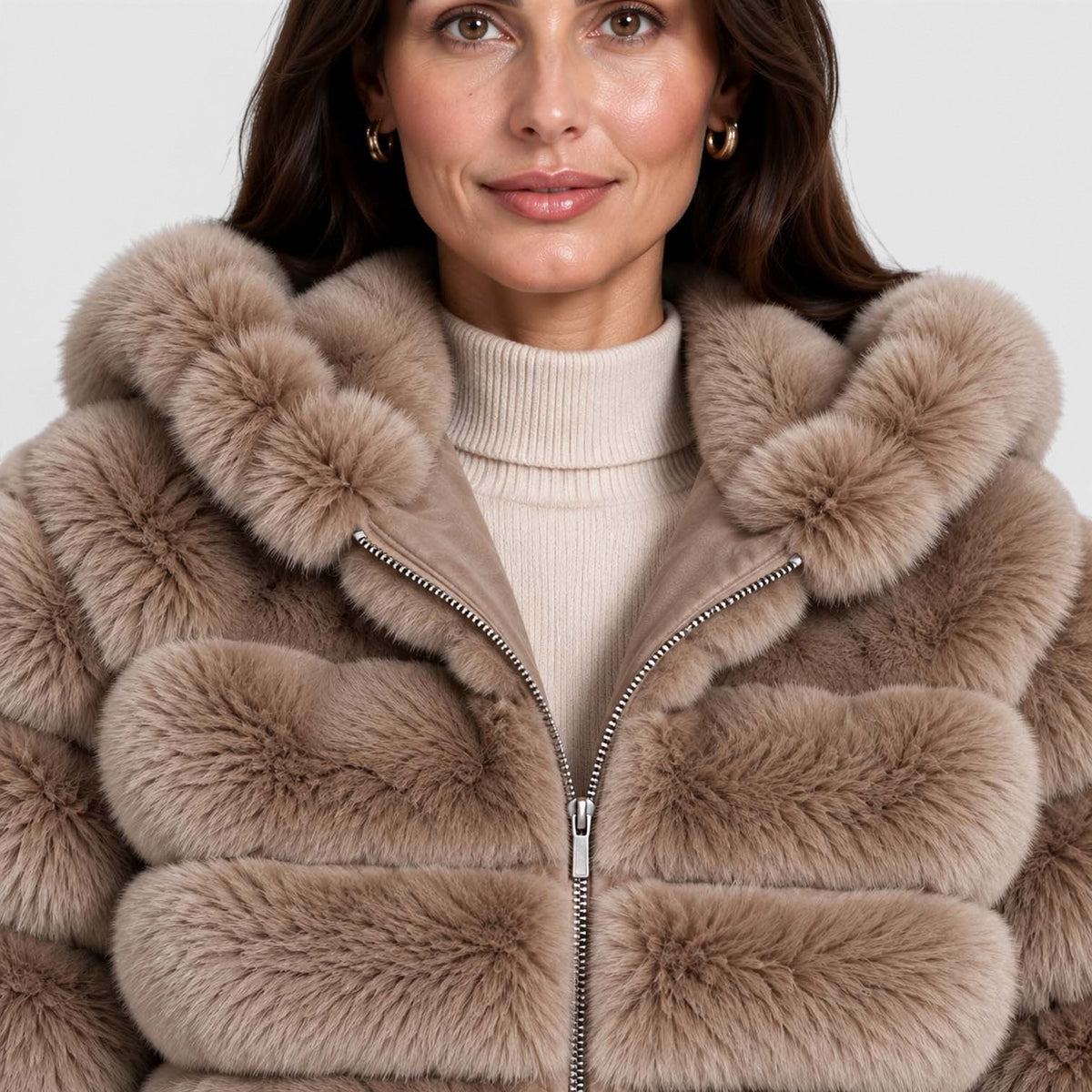 Sanne | Pluche Gevoerde Winterjas