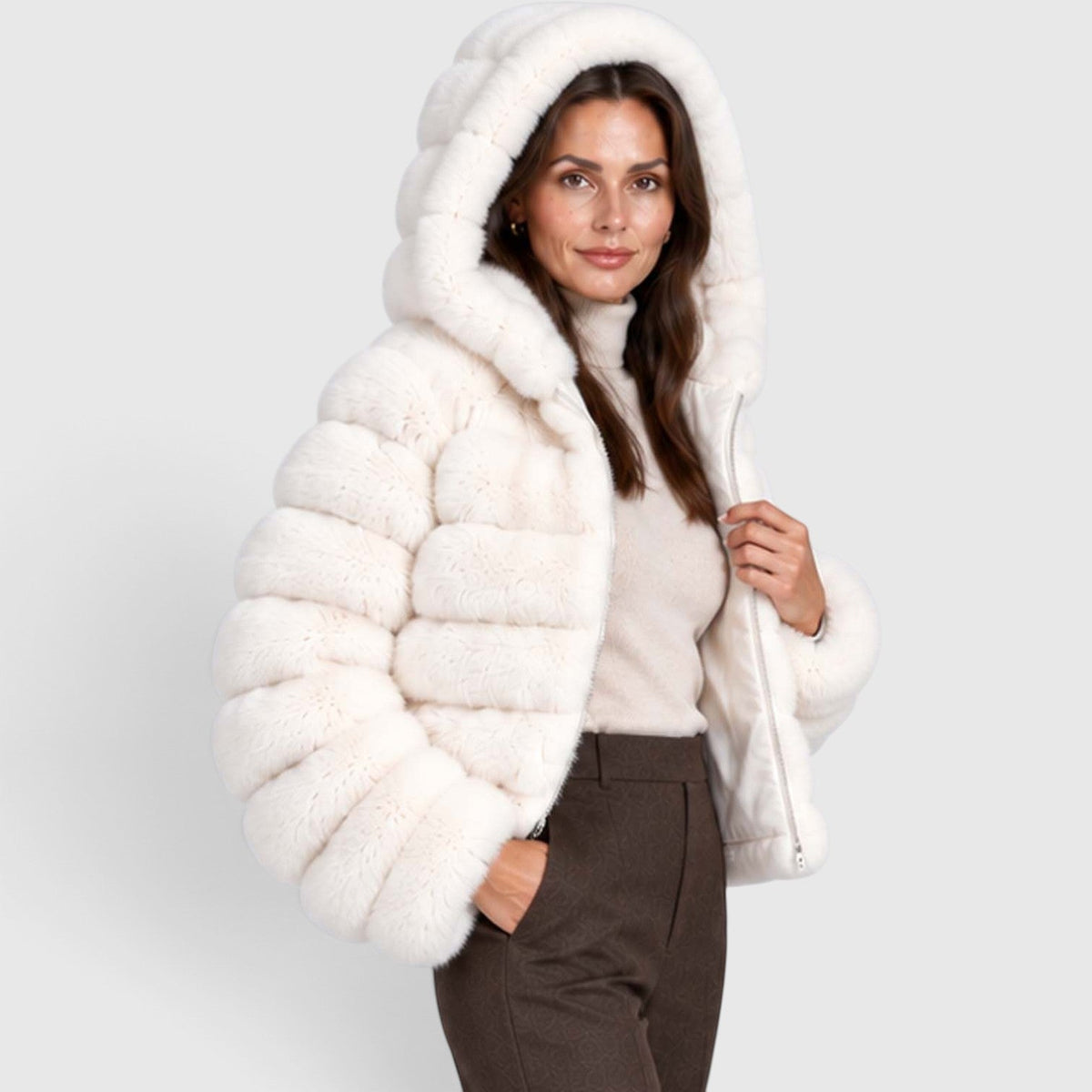 Sanne | Pluche Gevoerde Winterjas