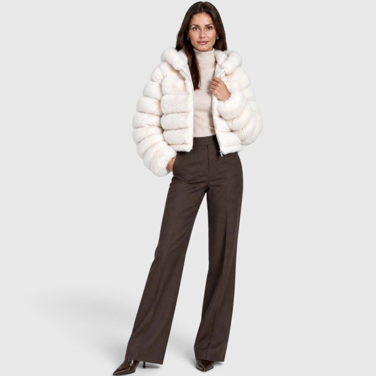 Sanne | Pluche Gevoerde Winterjas