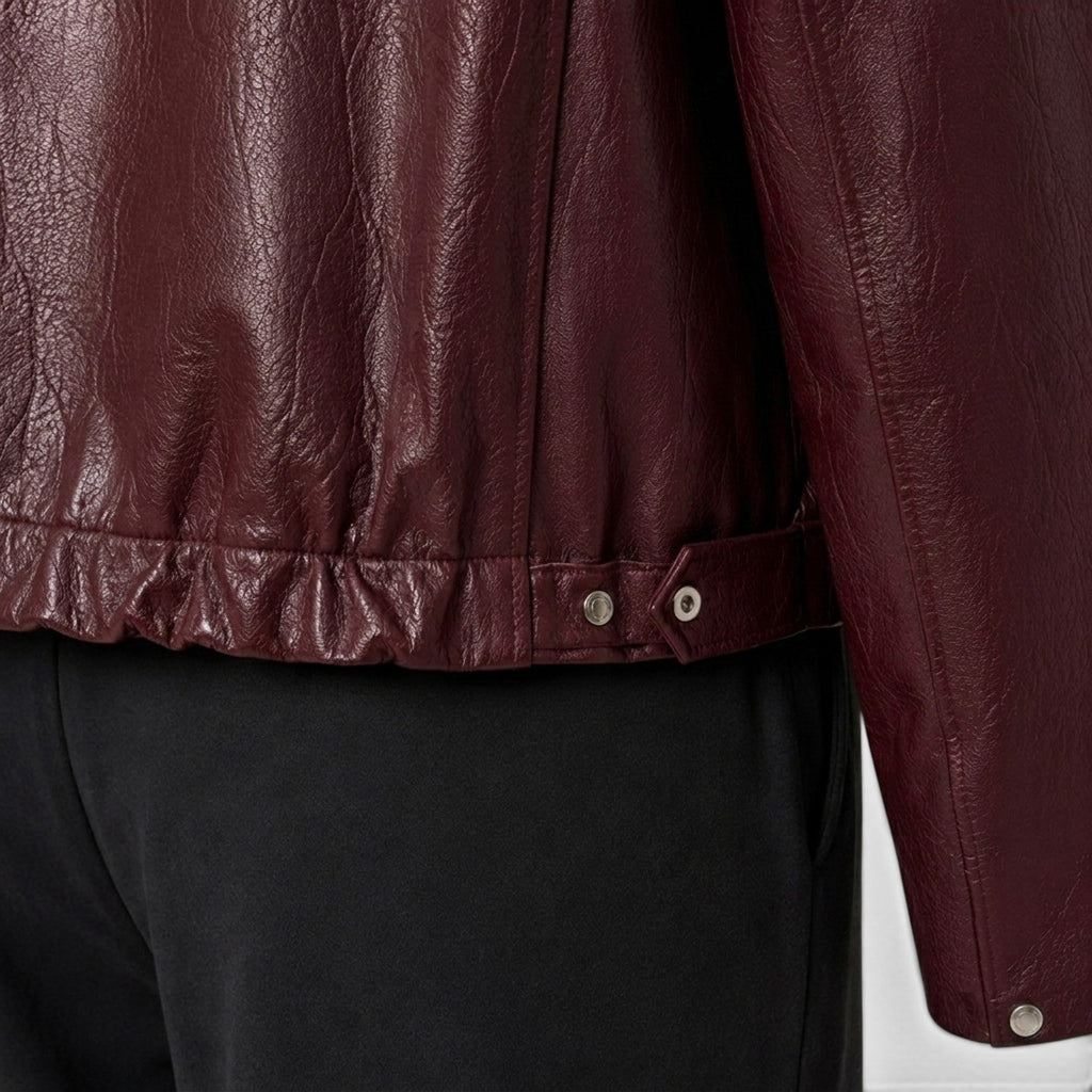 Talena | Zip Leren Jas met Zakken voor Slim Casual Stijl