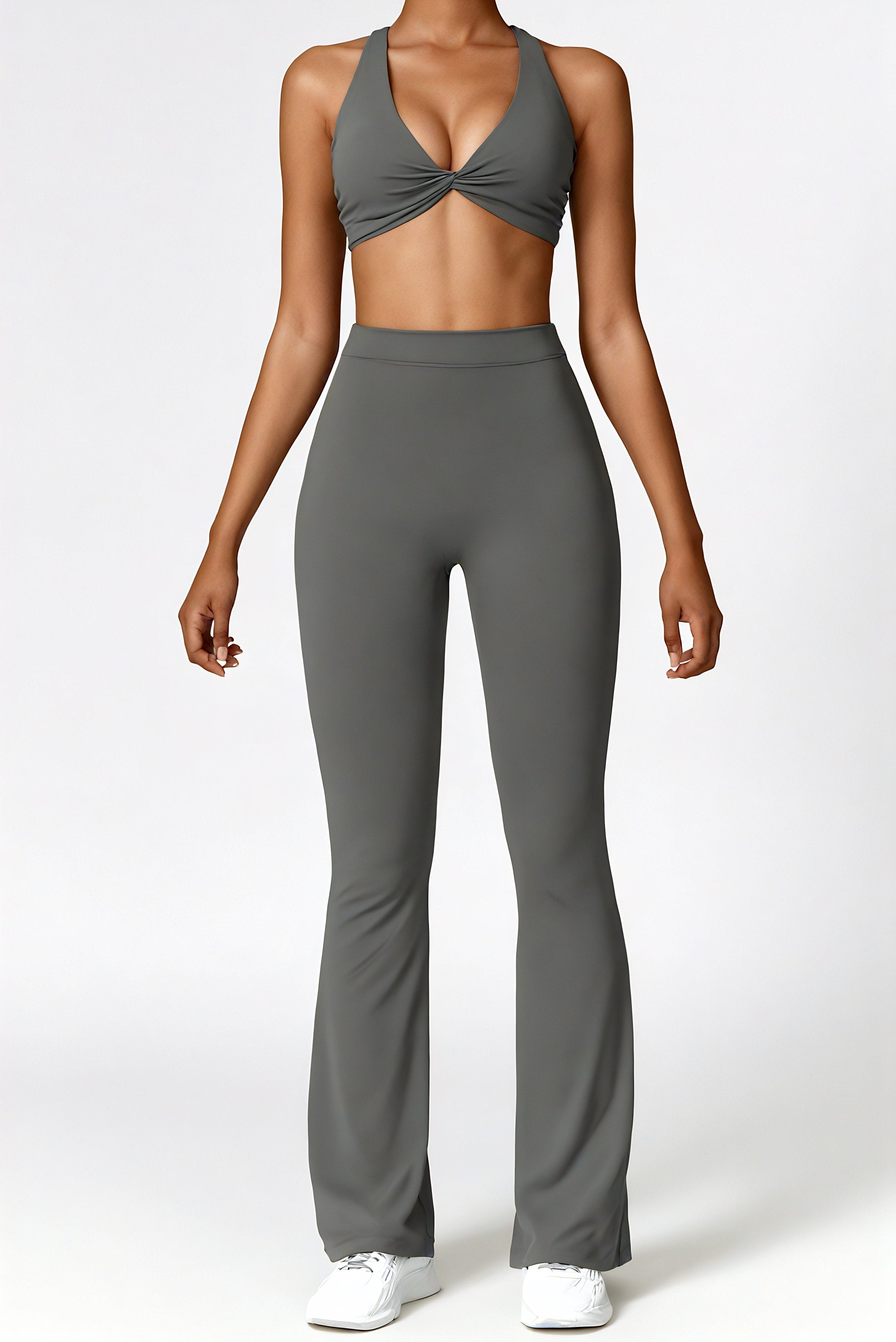 Eline | Flare legging en twist crop topset