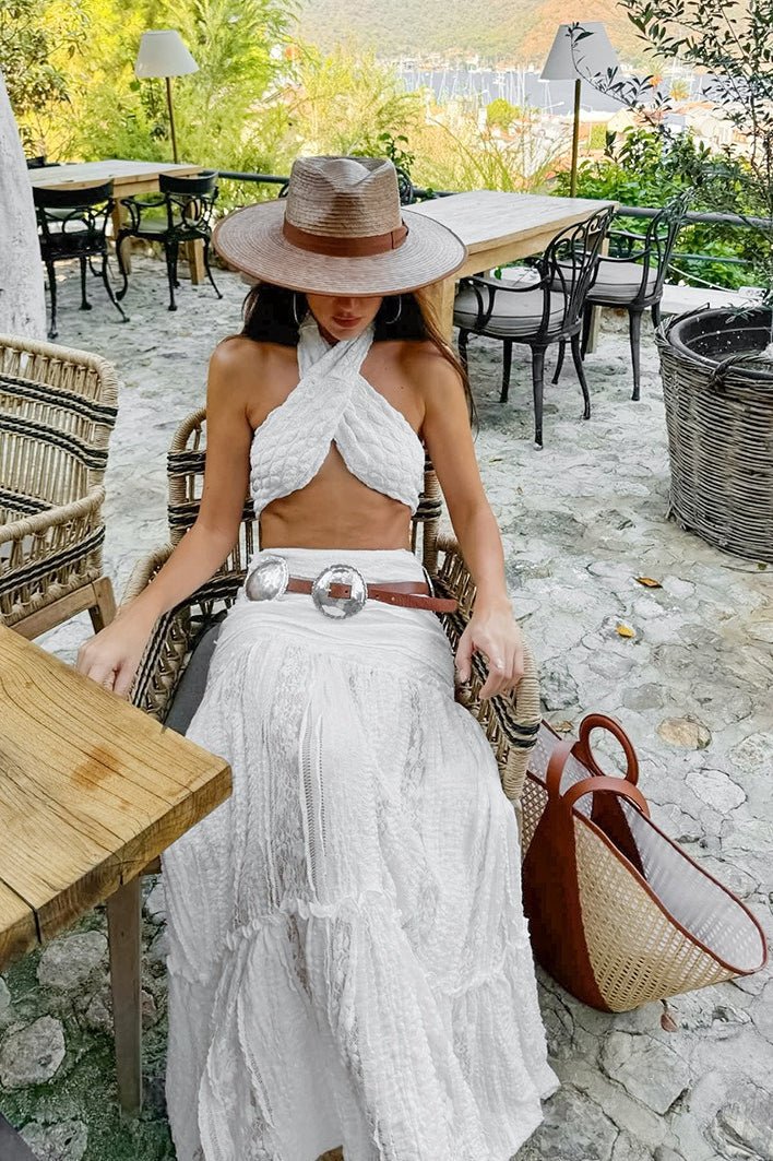 Brianna | Kanten Tiered Maxi Rok