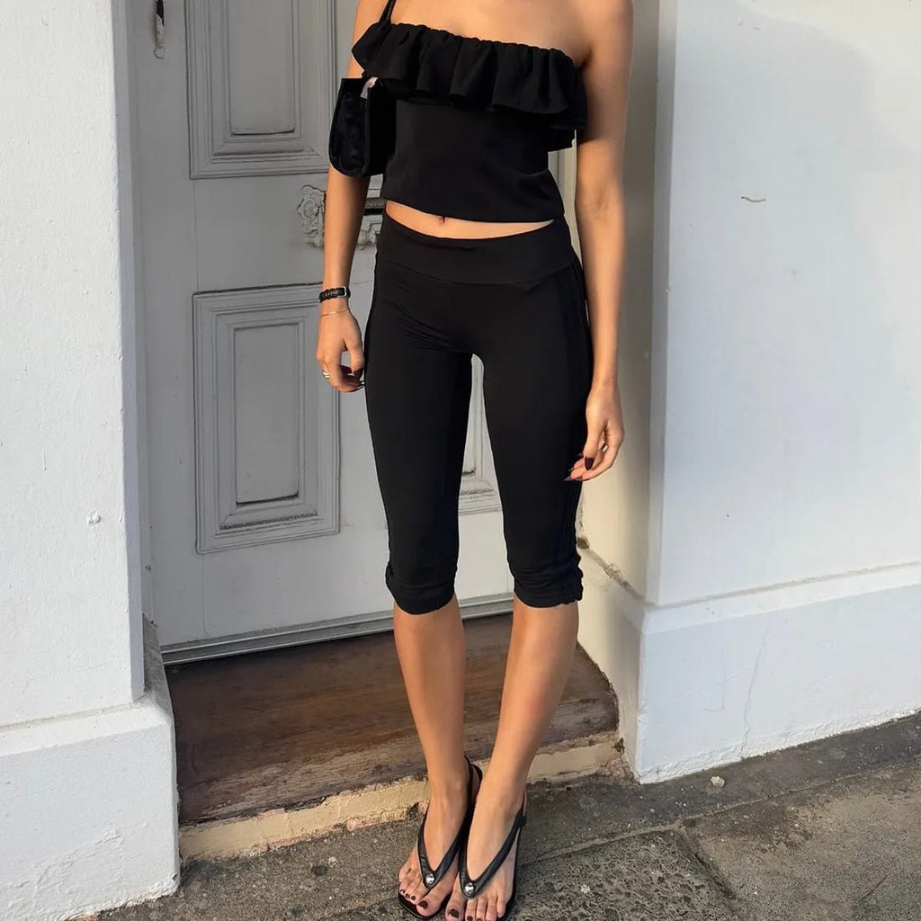 Millie | Split Hem Capri Leggings