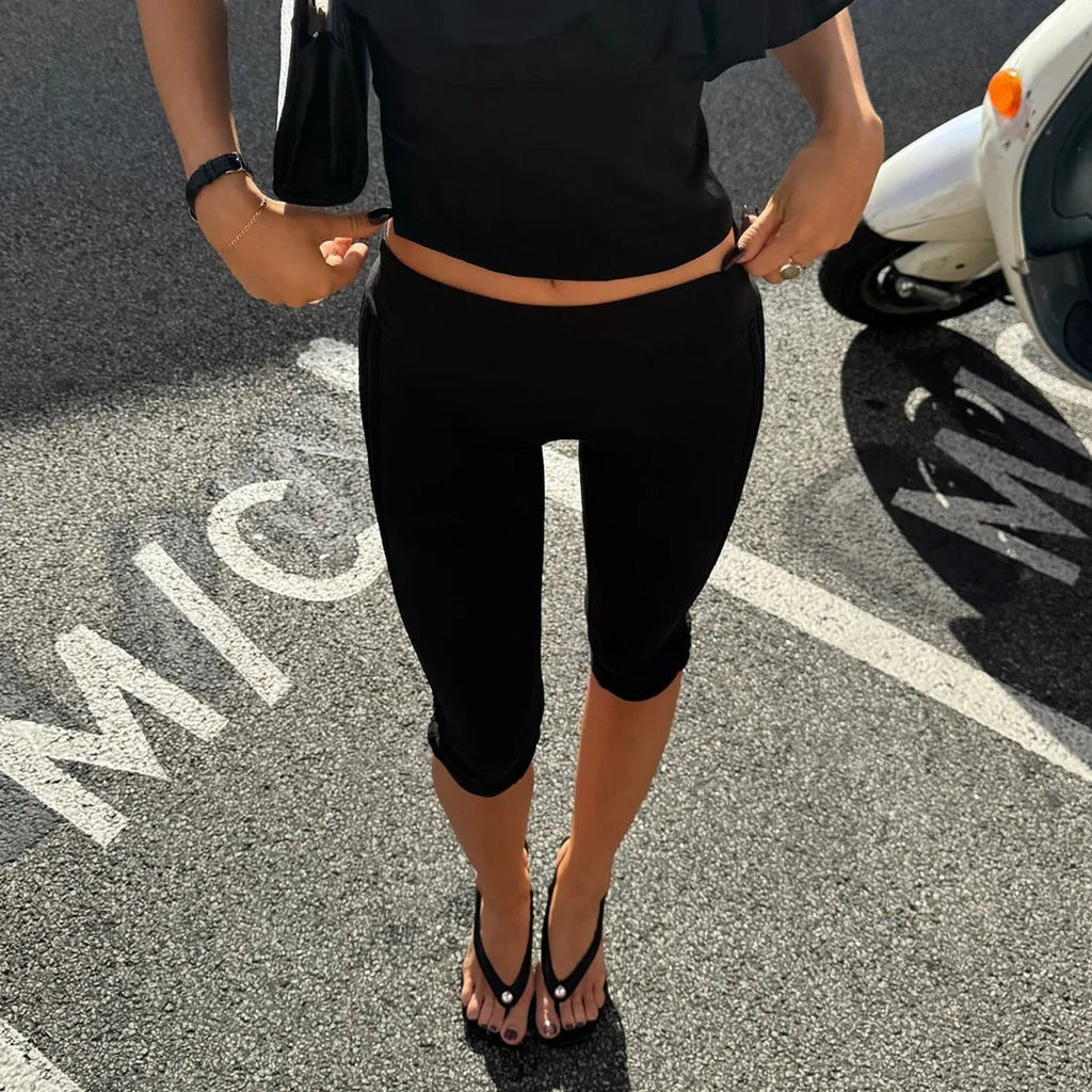 Millie | Split Hem Capri Leggings