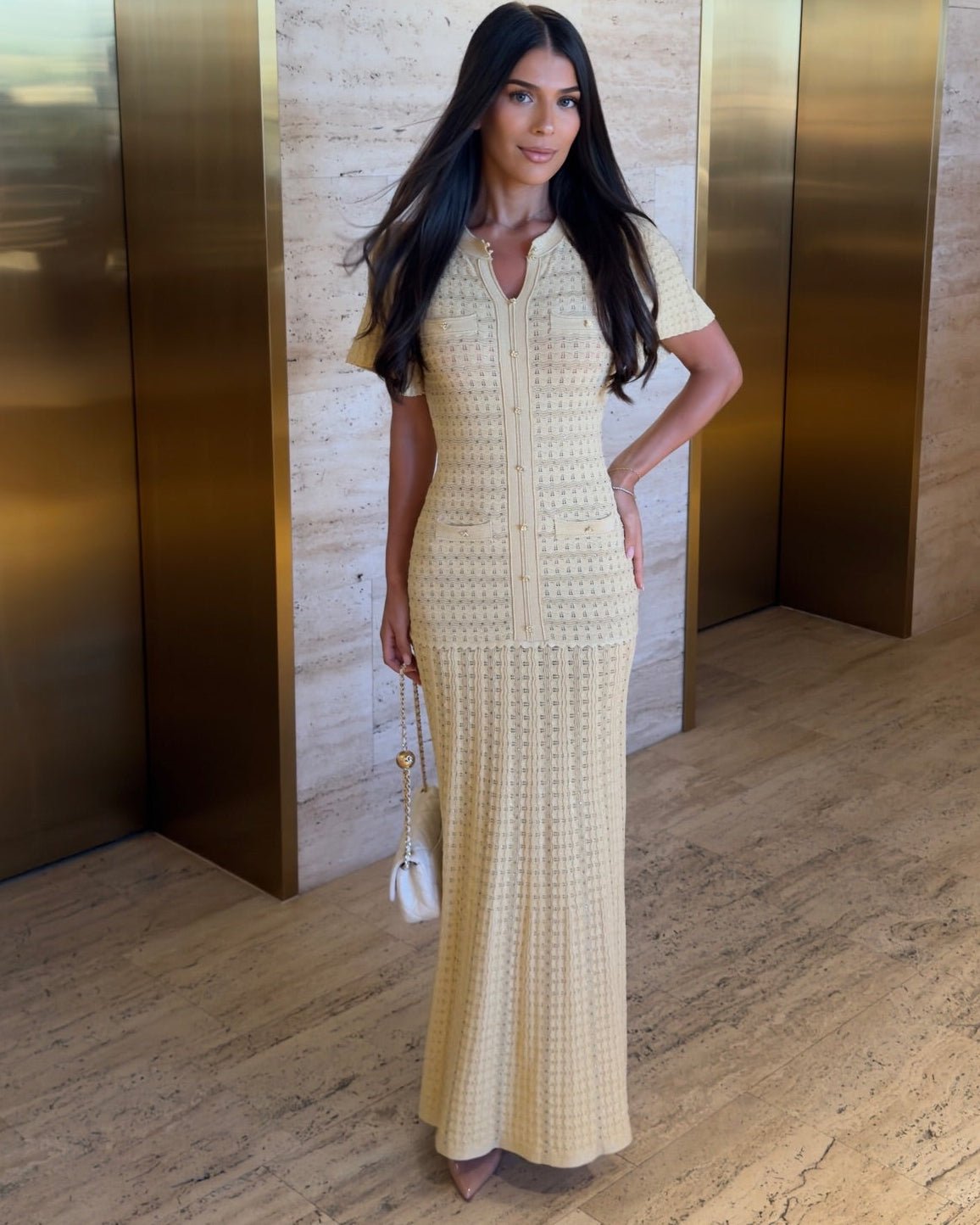 Beatrice | Geribbelde Maxi Jurk
