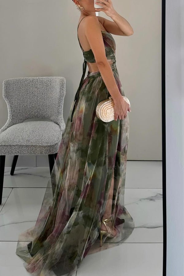 Bianca | Bloemen V-Hals Maxi Jurk