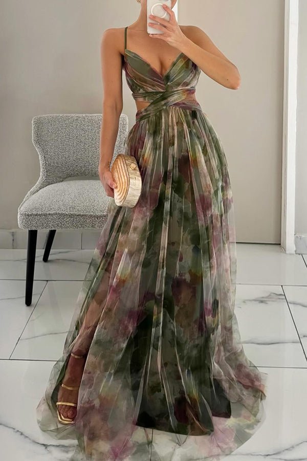Bianca | Bloemen V-Hals Maxi Jurk