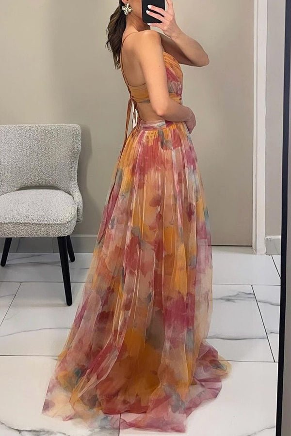 Bianca | Bloemen V-Hals Maxi Jurk
