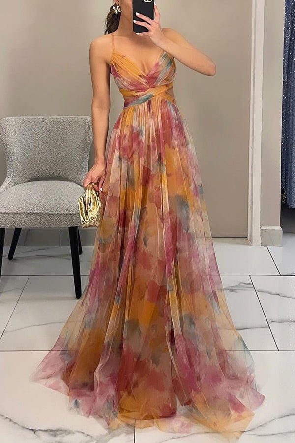 Bianca | Bloemen V-Hals Maxi Jurk