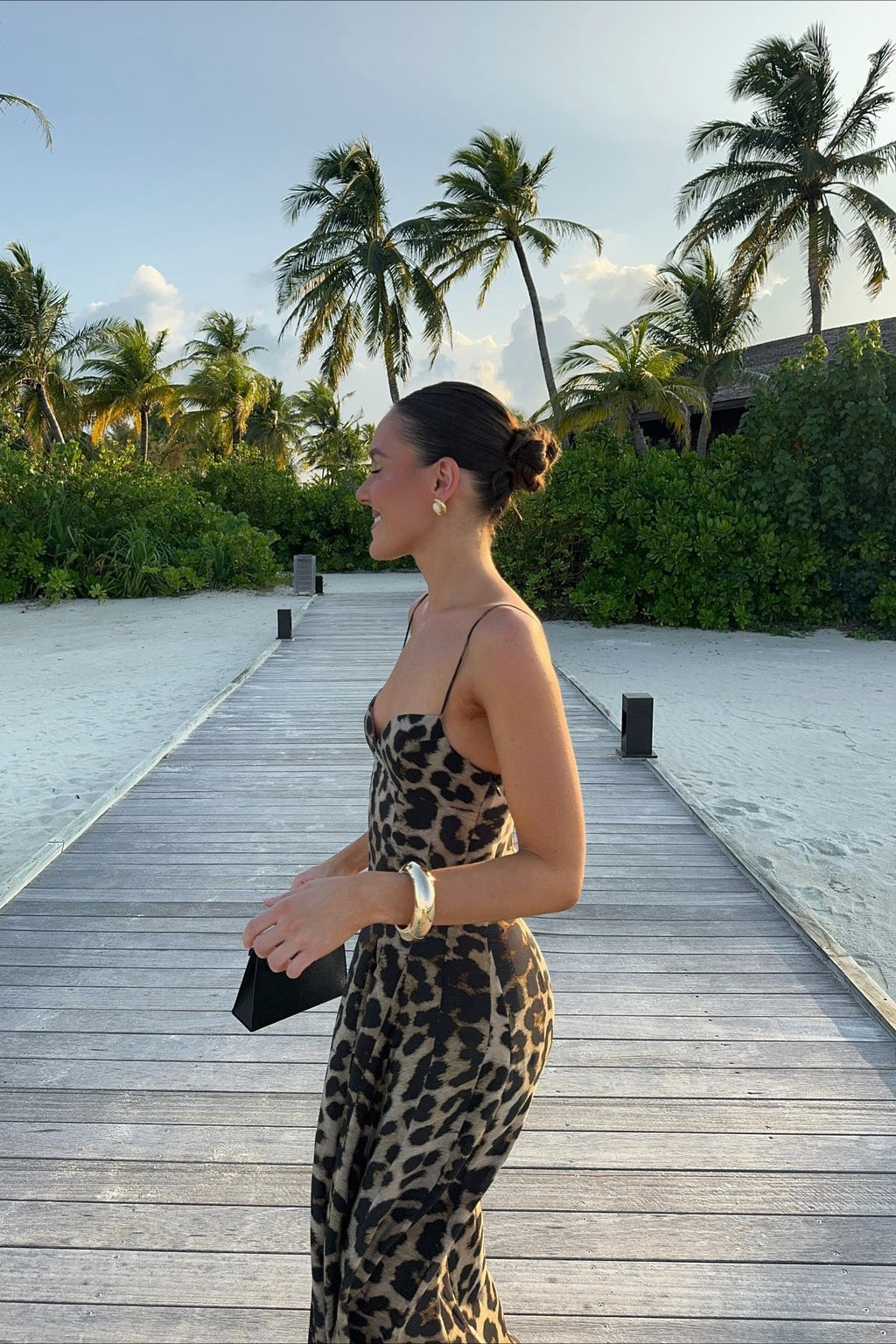 Imogen | Luipaardprint Spaghetti Strap Maxi Jurk
