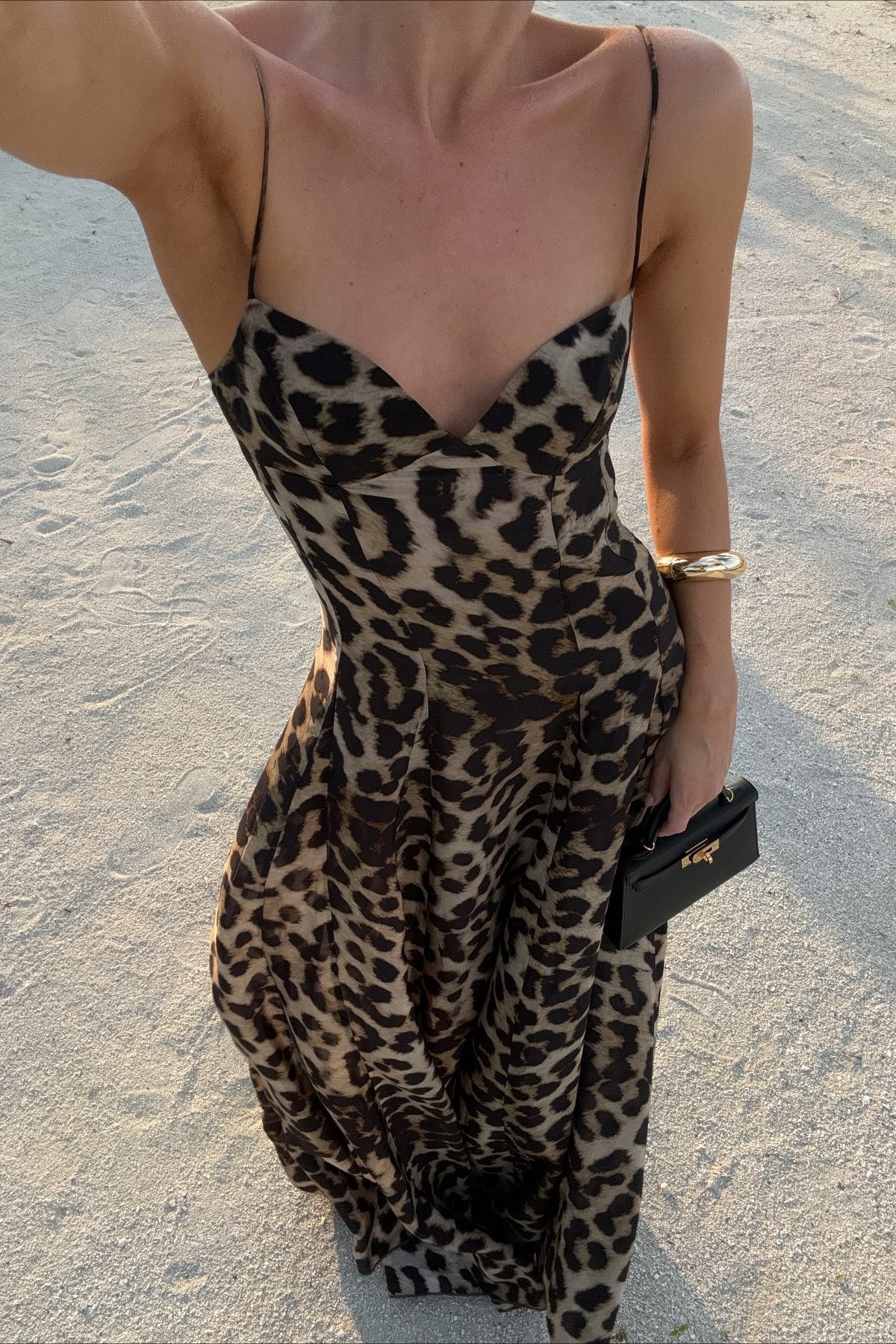 Imogen | Luipaardprint Spaghetti Strap Maxi Jurk