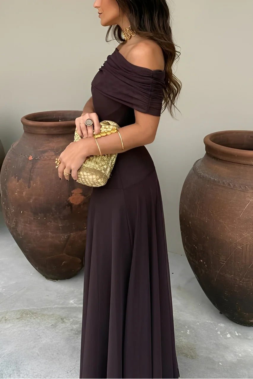 Sienna | Off-Shoulder Ruched Maxi Dress