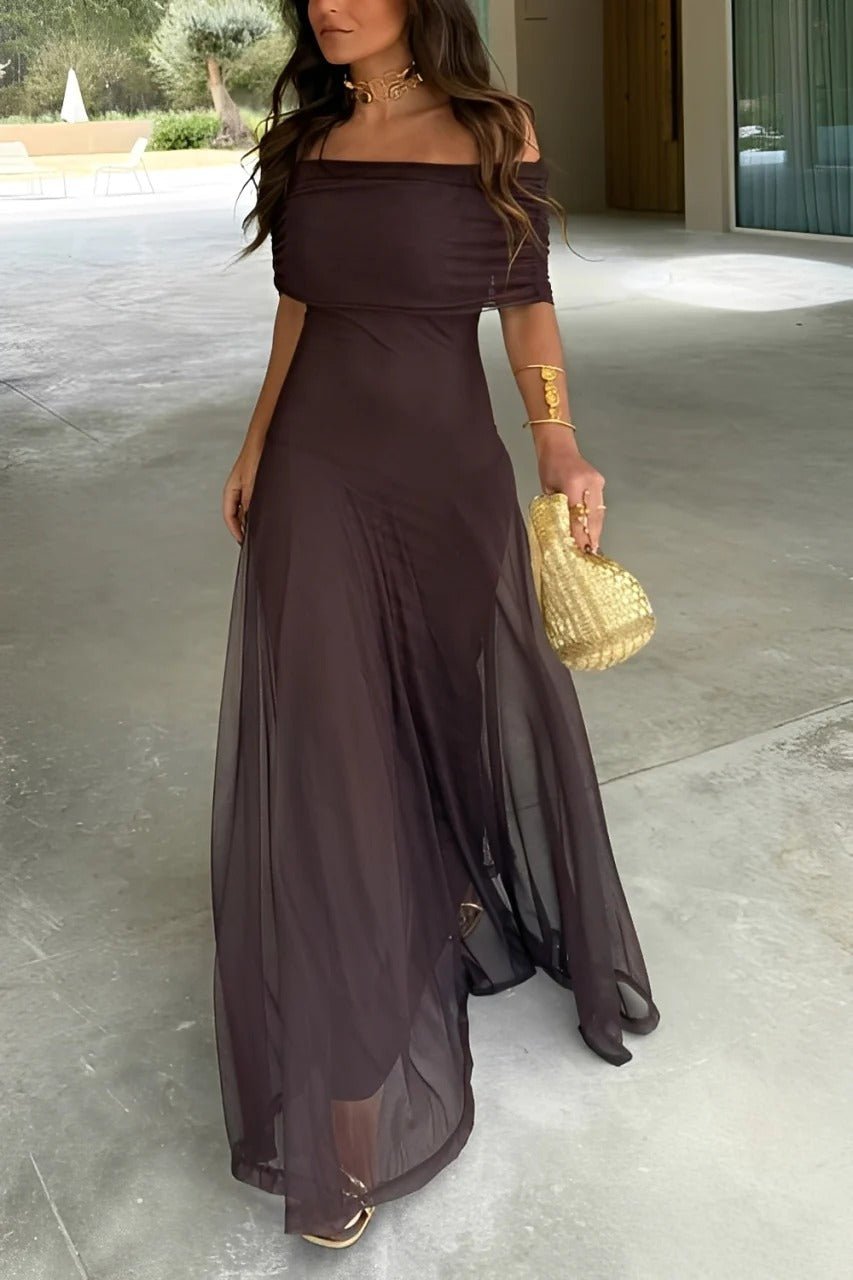 Sienna | Off-Shoulder Ruched Maxi Dress
