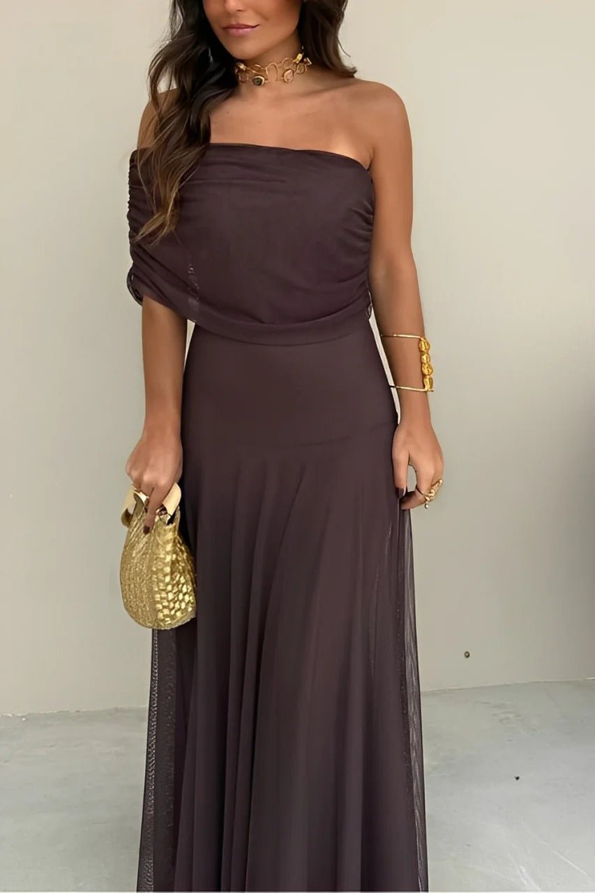 Sienna | Off-Shoulder Ruched Maxi Dress